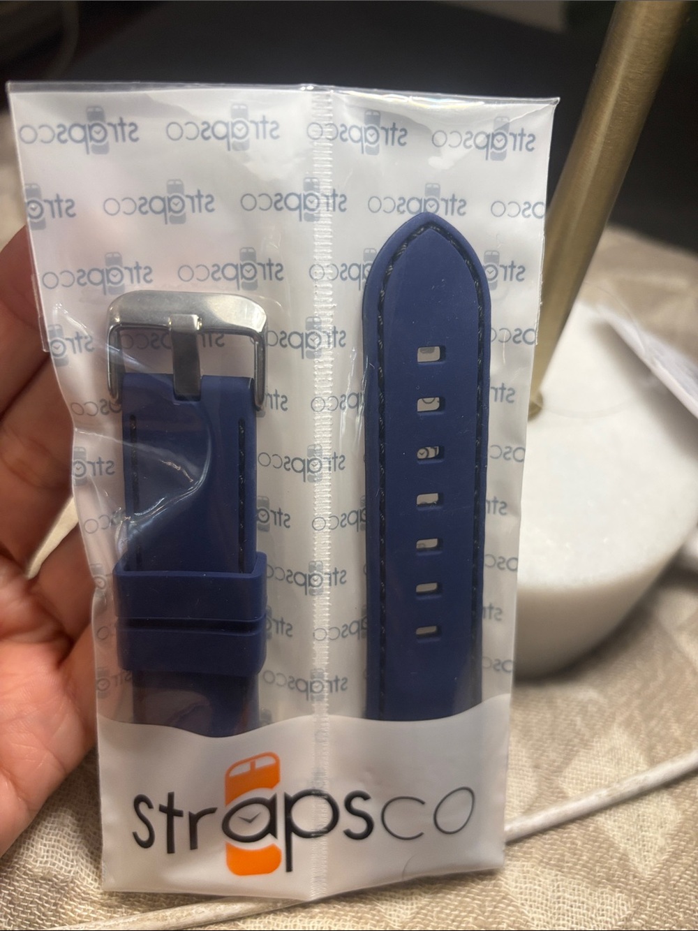Brand new! 22mm Quick release StrapsCo Navy rubber Watch Band